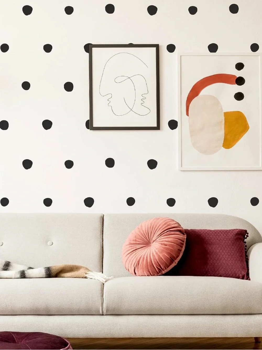 Black Irregular Dots Vinyl Wall Decals Peel and Stick Abstract Boho Stickers